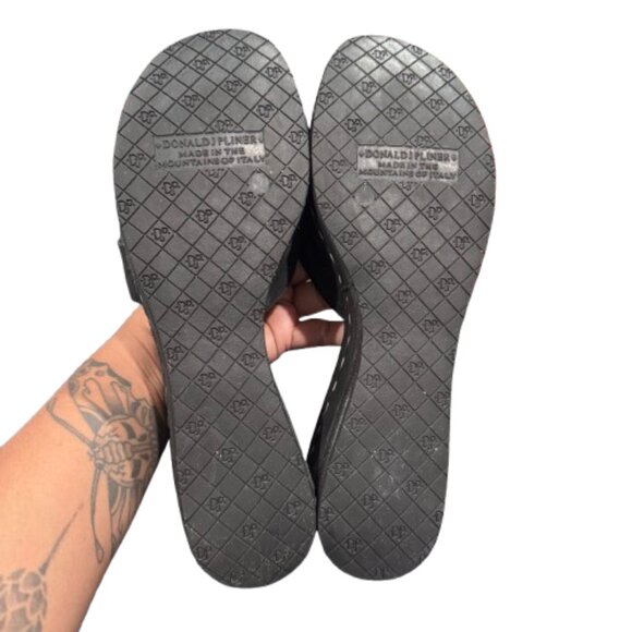 Donald J. Pliner Toe Black Y2K Whimsigoth Wedge Platform Salya Sandals (SZ 10 M) - Picture 10 of 13